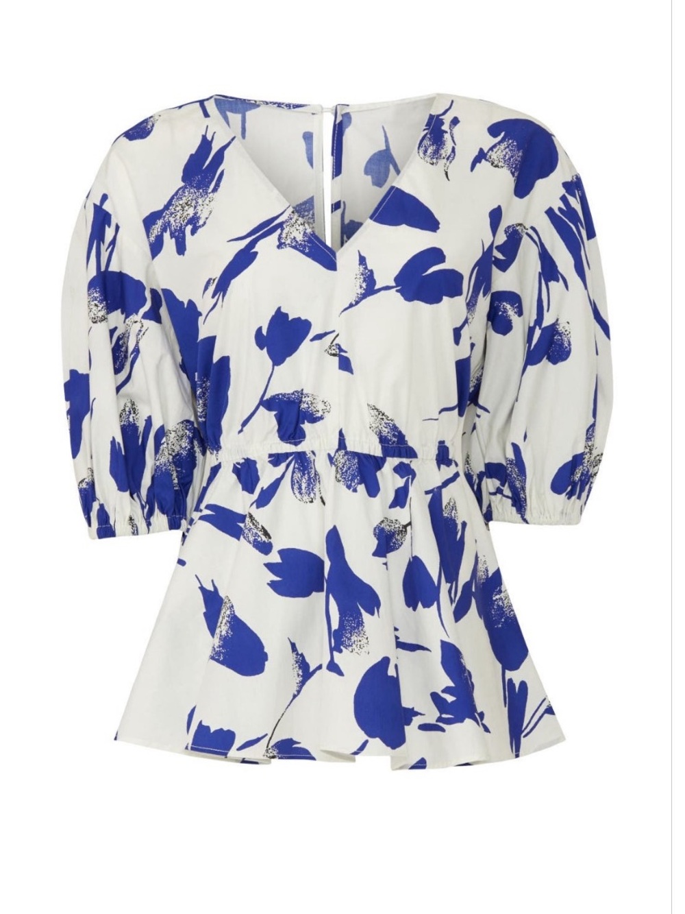 Jason Wu~Blue Floral Peplum Blouse~Size 4~$255~
